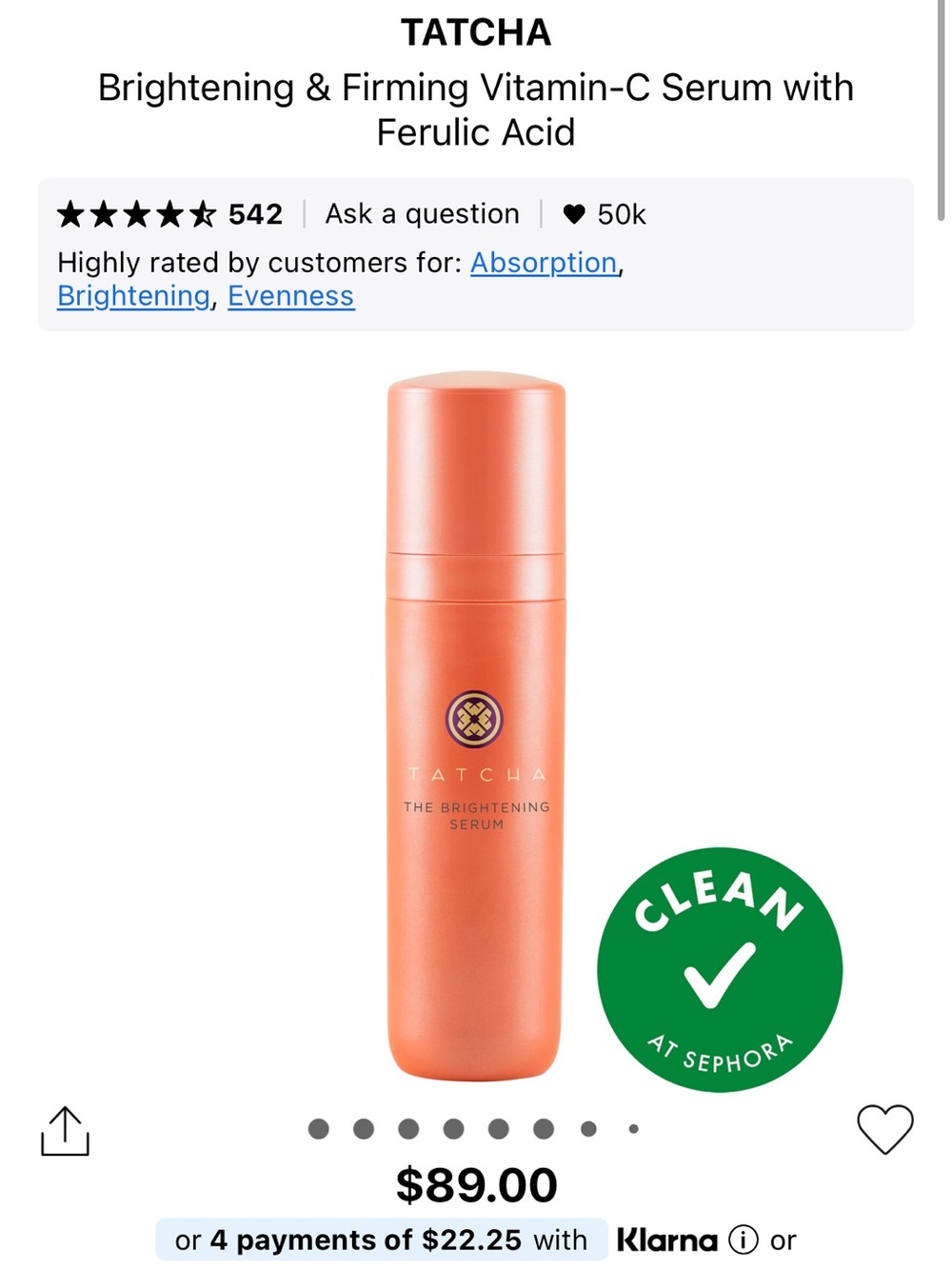 Tatcha Beightening Serum